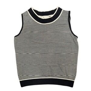 St John Sport Striped Knit Sweater Tank Navy White Santana Knit Nautical Small